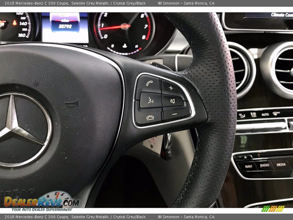 2018 Mercedes-Benz C 300 Coupe Selenite Grey Metallic / Crystal Grey/Black Photo #22