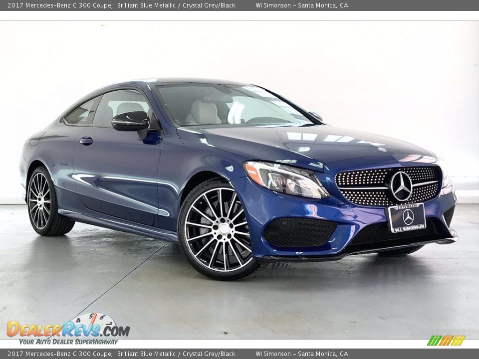 2017 Mercedes-Benz C 300 Coupe Brilliant Blue Metallic / Crystal Grey/Black Photo #34