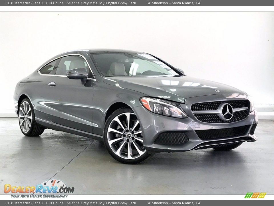 2018 Mercedes-Benz C 300 Coupe Selenite Grey Metallic / Crystal Grey/Black Photo #34
