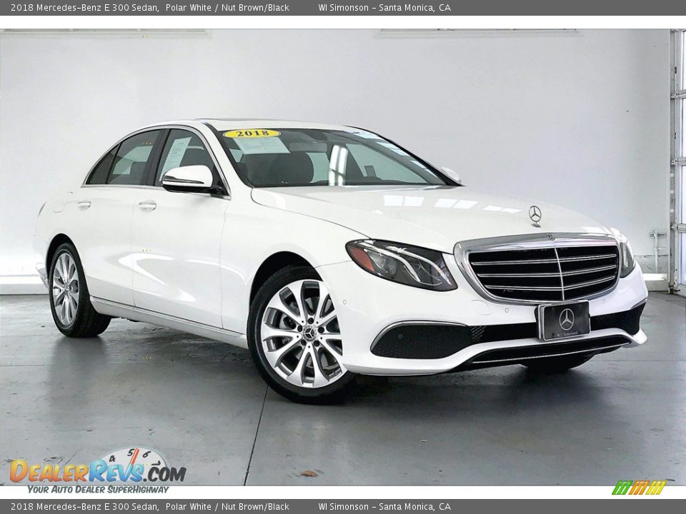 2018 Mercedes-Benz E 300 Sedan Polar White / Nut Brown/Black Photo #34