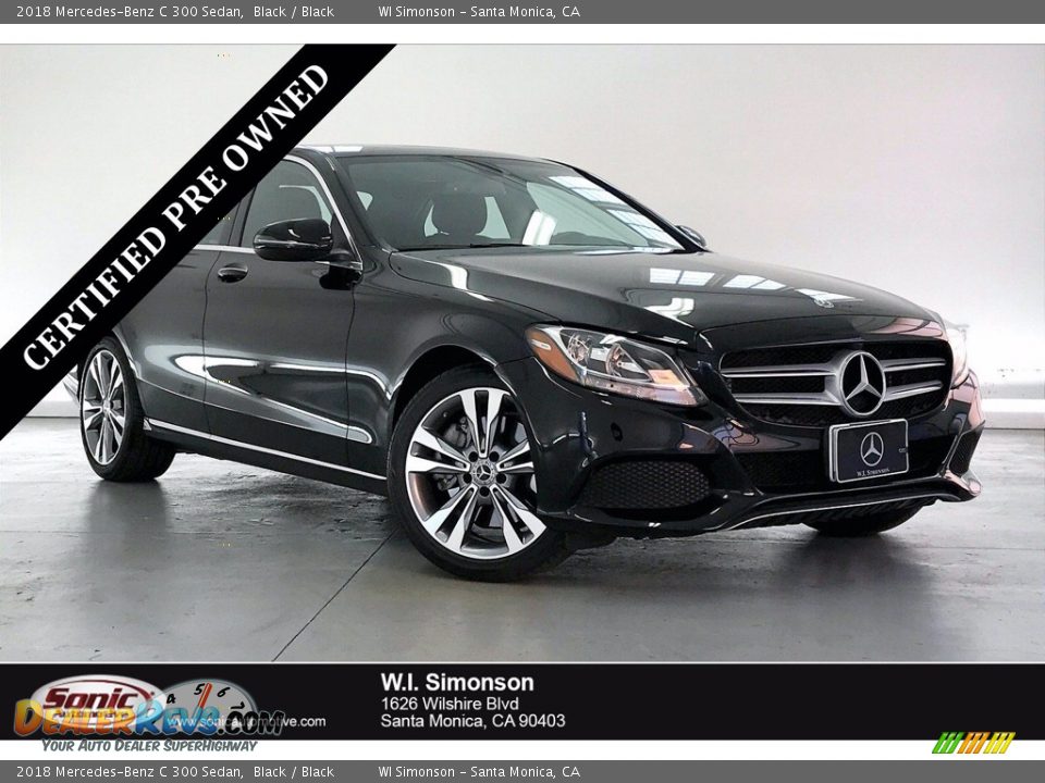 2018 Mercedes-Benz C 300 Sedan Black / Black Photo #1