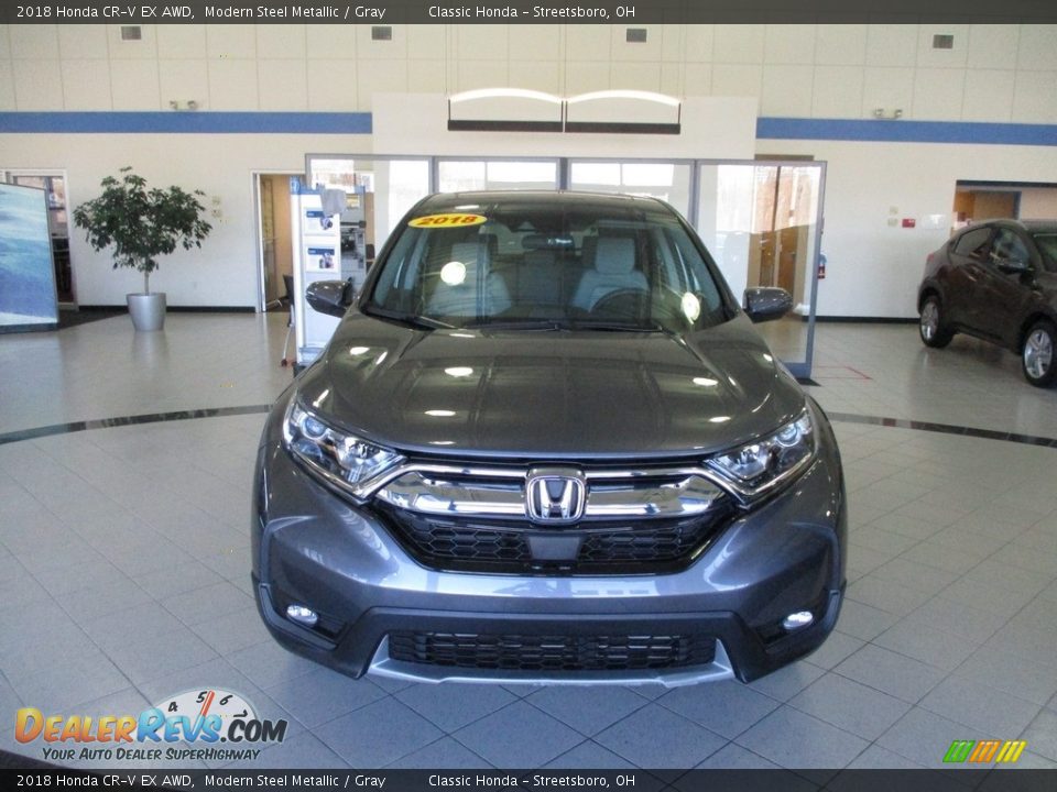 2018 Honda CR-V EX AWD Modern Steel Metallic / Gray Photo #2