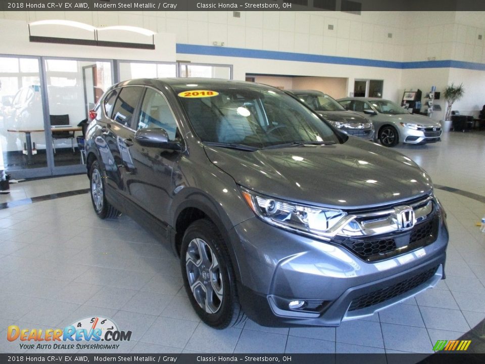 2018 Honda CR-V EX AWD Modern Steel Metallic / Gray Photo #3