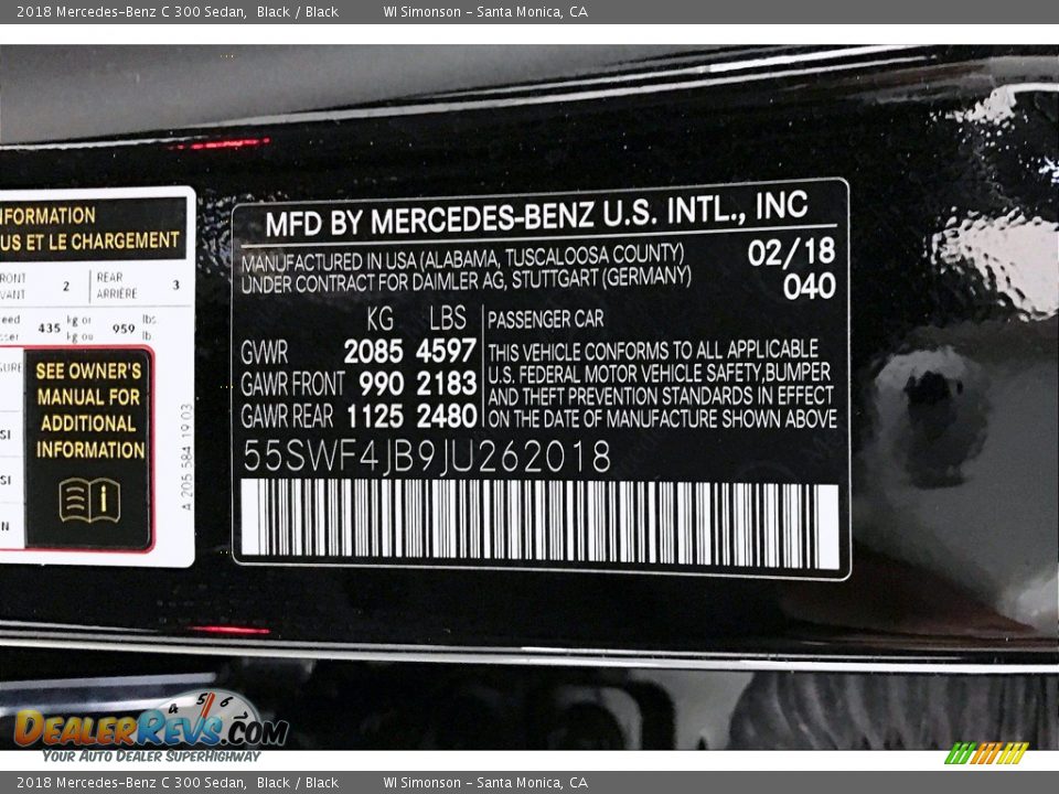 2018 Mercedes-Benz C 300 Sedan Black / Black Photo #33