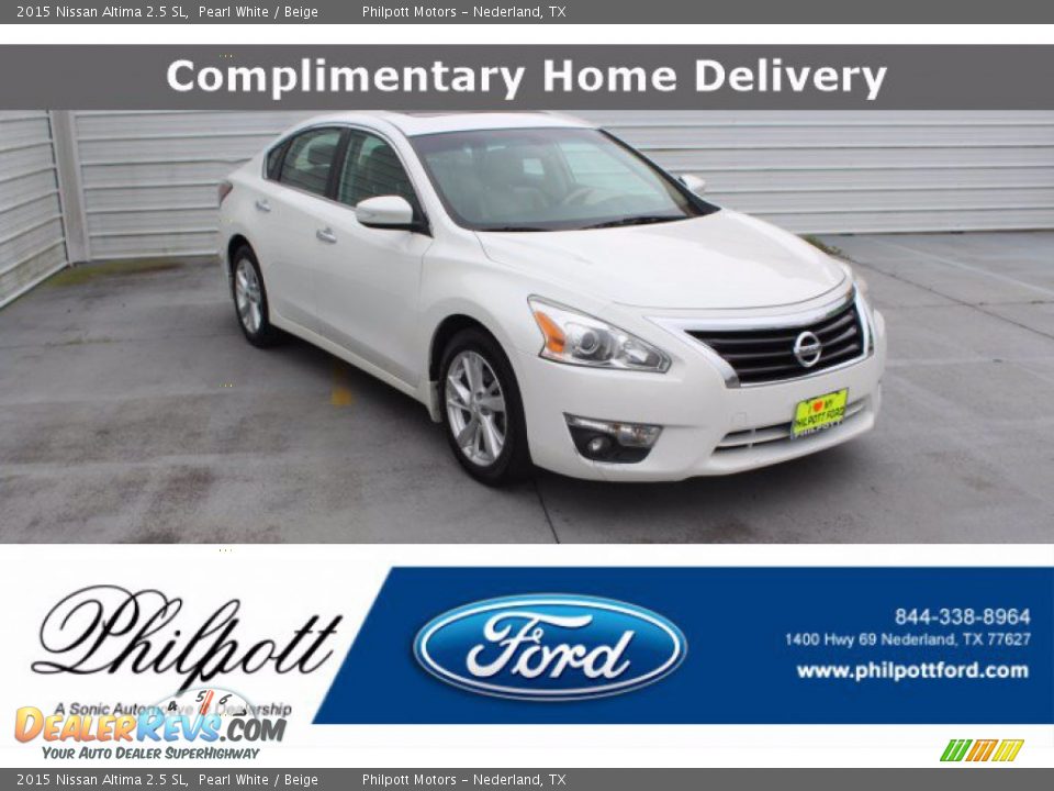 2015 Nissan Altima 2.5 SL Pearl White / Beige Photo #1