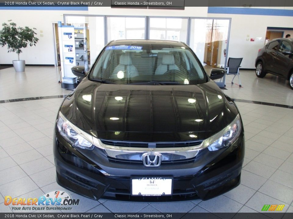 2018 Honda Civic LX Sedan Crystal Black Pearl / Gray Photo #2