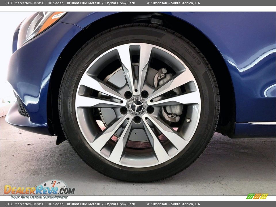 2018 Mercedes-Benz C 300 Sedan Brilliant Blue Metallic / Crystal Grey/Black Photo #8