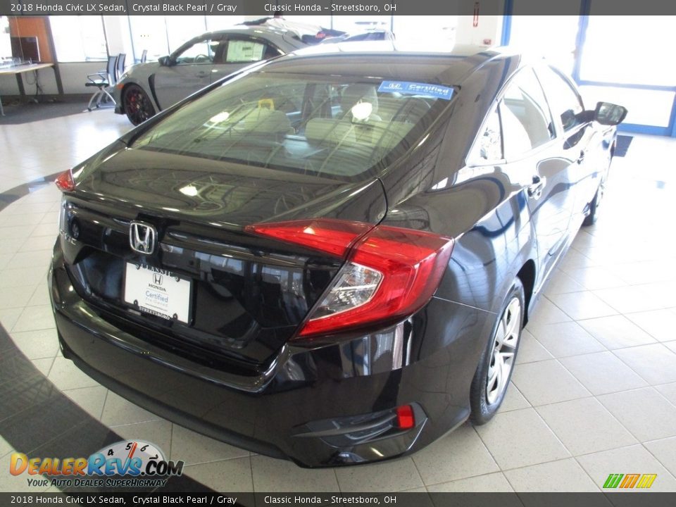 2018 Honda Civic LX Sedan Crystal Black Pearl / Gray Photo #7