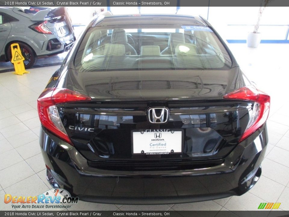 2018 Honda Civic LX Sedan Crystal Black Pearl / Gray Photo #8