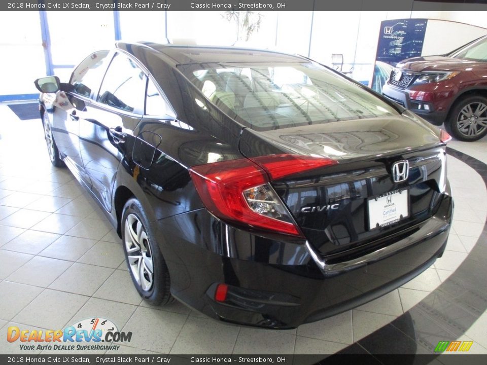 2018 Honda Civic LX Sedan Crystal Black Pearl / Gray Photo #9