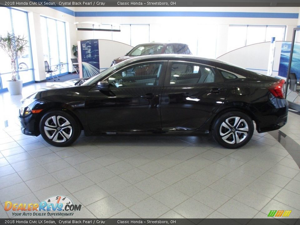 2018 Honda Civic LX Sedan Crystal Black Pearl / Gray Photo #10