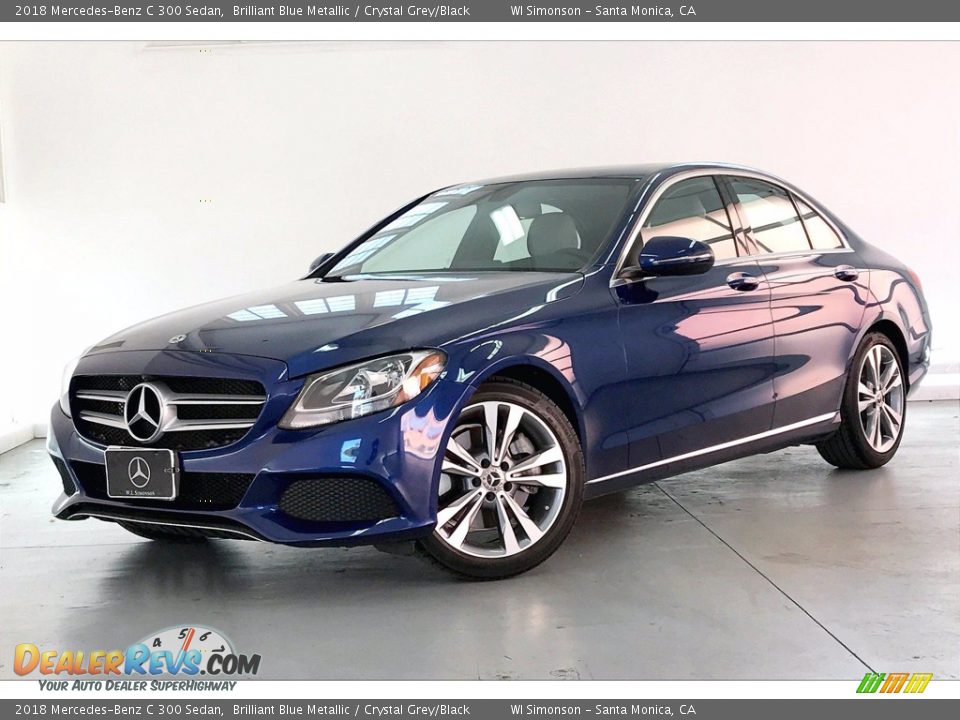 2018 Mercedes-Benz C 300 Sedan Brilliant Blue Metallic / Crystal Grey/Black Photo #12