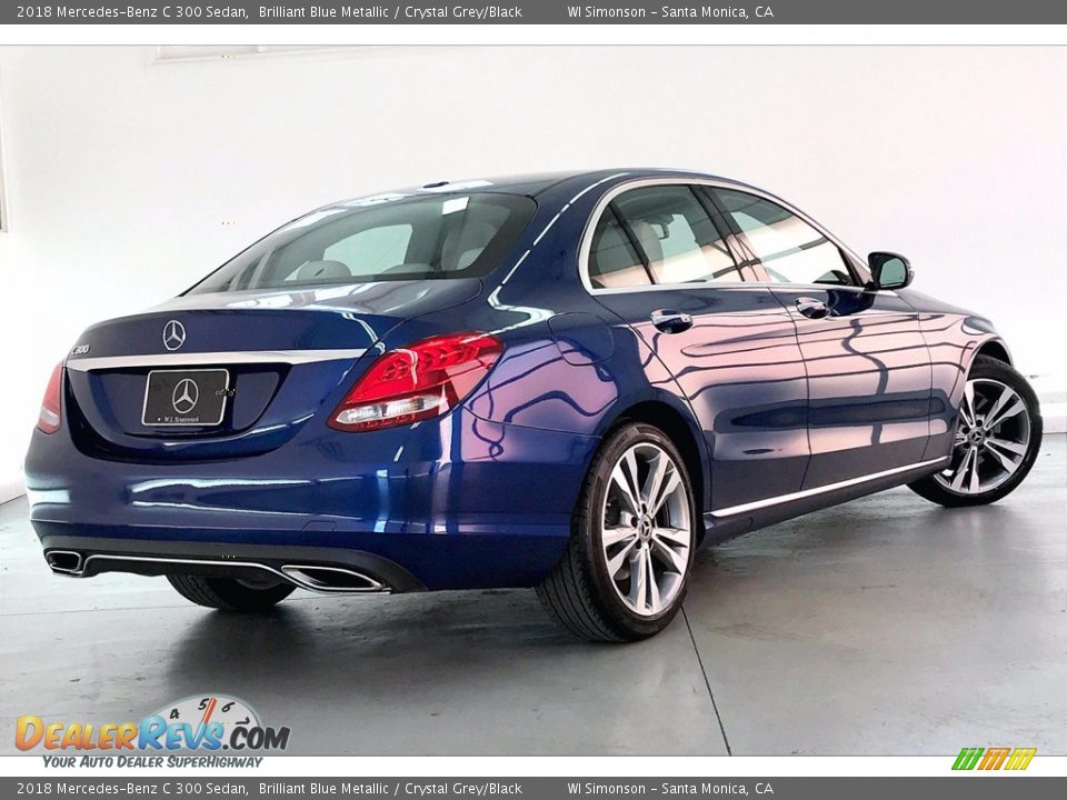 2018 Mercedes-Benz C 300 Sedan Brilliant Blue Metallic / Crystal Grey/Black Photo #13