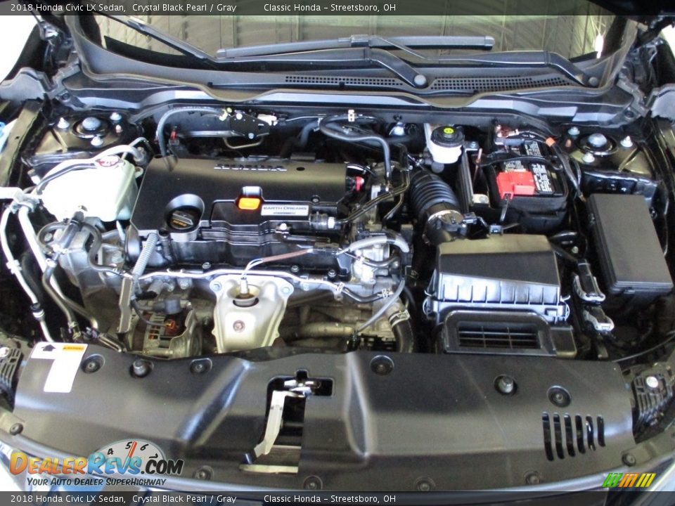 2018 Honda Civic LX Sedan Crystal Black Pearl / Gray Photo #13