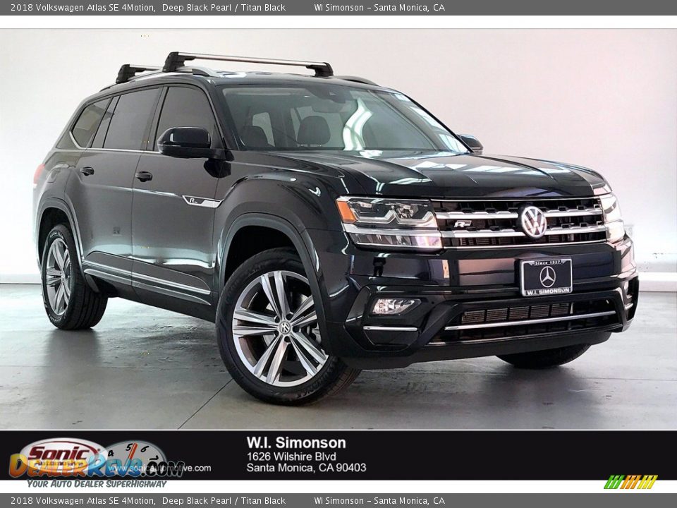 2018 Volkswagen Atlas SE 4Motion Deep Black Pearl / Titan Black Photo #1