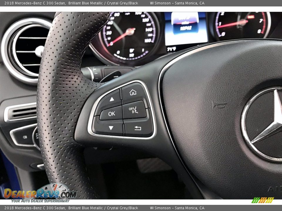 2018 Mercedes-Benz C 300 Sedan Brilliant Blue Metallic / Crystal Grey/Black Photo #21