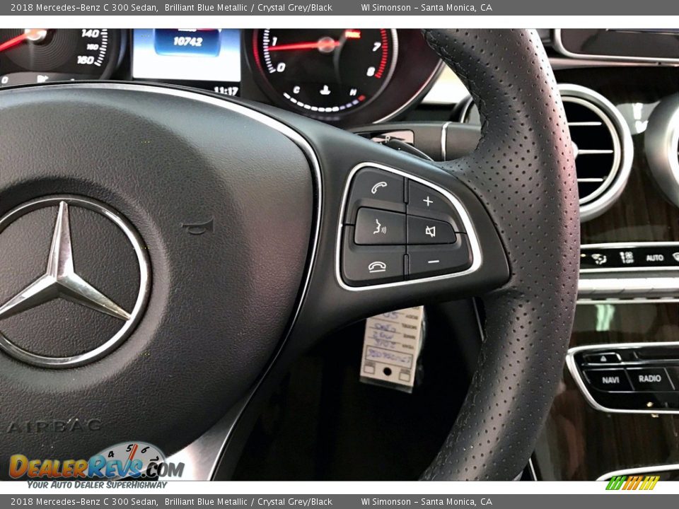 2018 Mercedes-Benz C 300 Sedan Brilliant Blue Metallic / Crystal Grey/Black Photo #22
