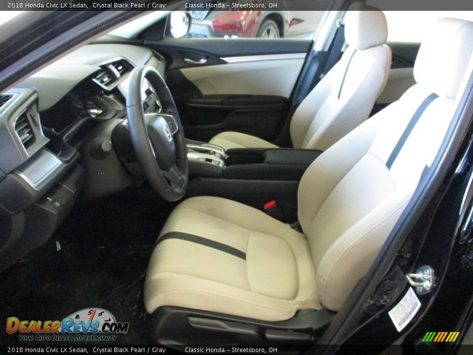 2018 Honda Civic LX Sedan Crystal Black Pearl / Gray Photo #27