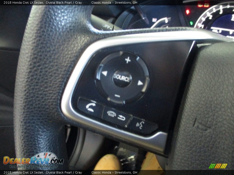 2018 Honda Civic LX Sedan Crystal Black Pearl / Gray Photo #29