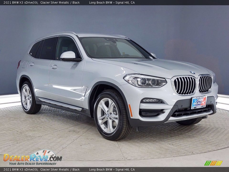 2021 BMW X3 sDrive30i Glacier Silver Metallic / Black Photo #1