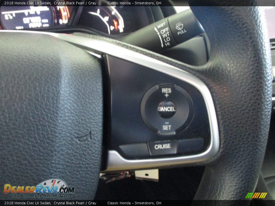 2018 Honda Civic LX Sedan Crystal Black Pearl / Gray Photo #30