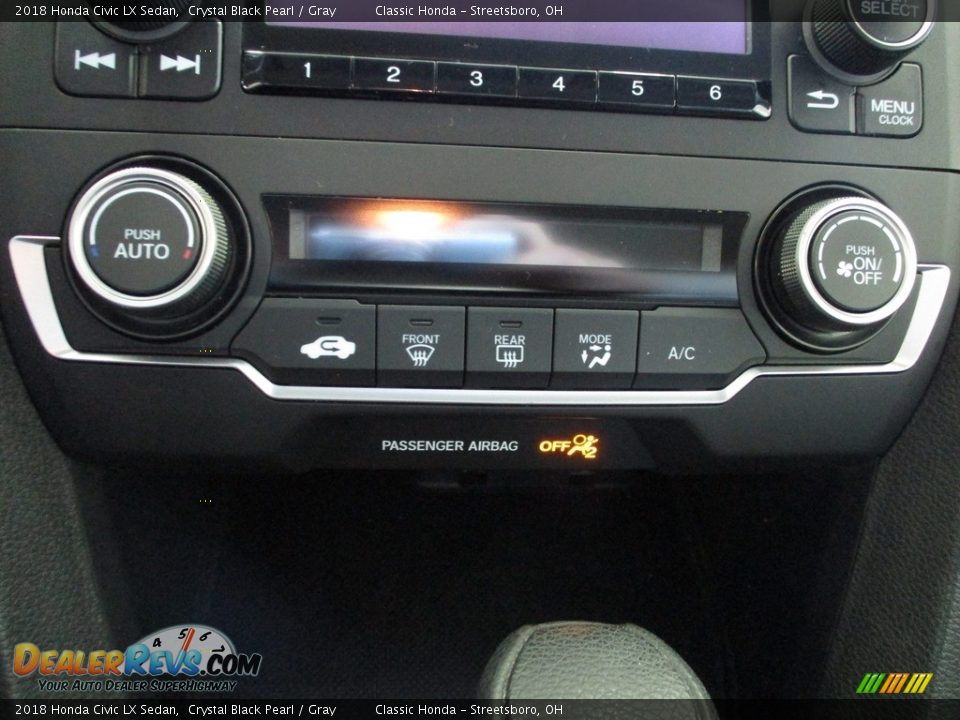 2018 Honda Civic LX Sedan Crystal Black Pearl / Gray Photo #31