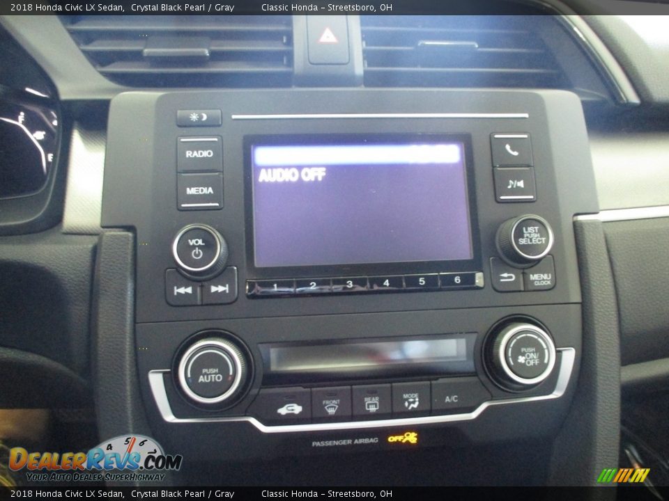 2018 Honda Civic LX Sedan Crystal Black Pearl / Gray Photo #32