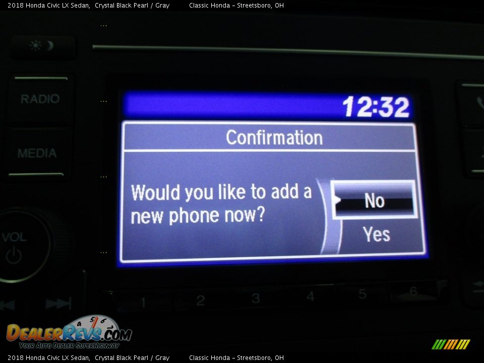 2018 Honda Civic LX Sedan Crystal Black Pearl / Gray Photo #33