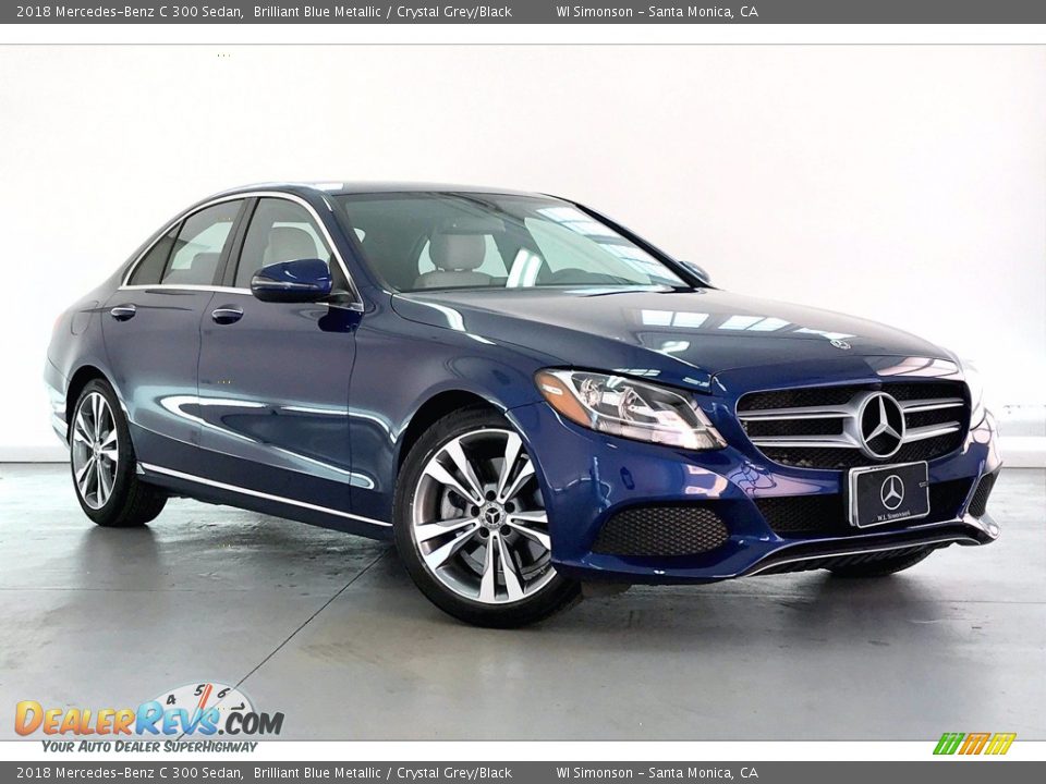 2018 Mercedes-Benz C 300 Sedan Brilliant Blue Metallic / Crystal Grey/Black Photo #34
