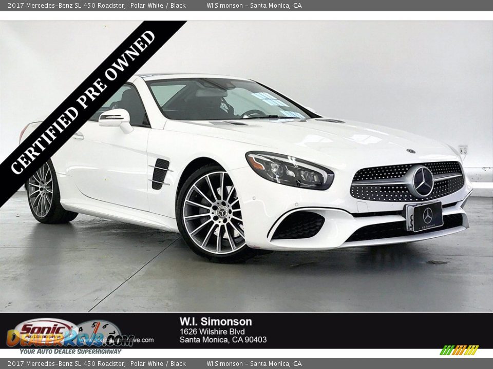 2017 Mercedes-Benz SL 450 Roadster Polar White / Black Photo #1