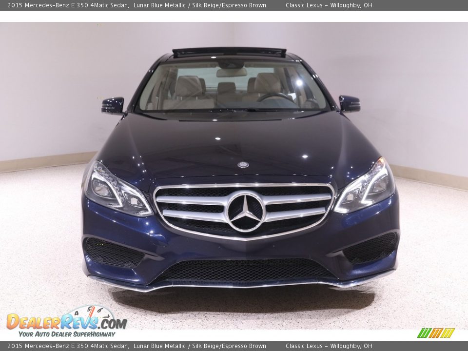 2015 Mercedes-Benz E 350 4Matic Sedan Lunar Blue Metallic / Silk Beige/Espresso Brown Photo #2