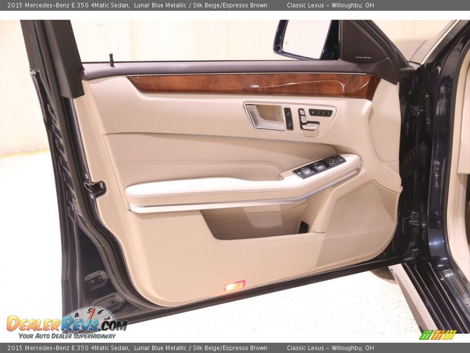 2015 Mercedes-Benz E 350 4Matic Sedan Lunar Blue Metallic / Silk Beige/Espresso Brown Photo #4