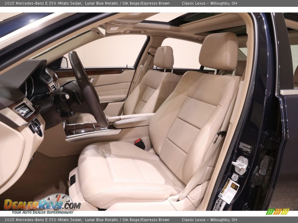 2015 Mercedes-Benz E 350 4Matic Sedan Lunar Blue Metallic / Silk Beige/Espresso Brown Photo #6