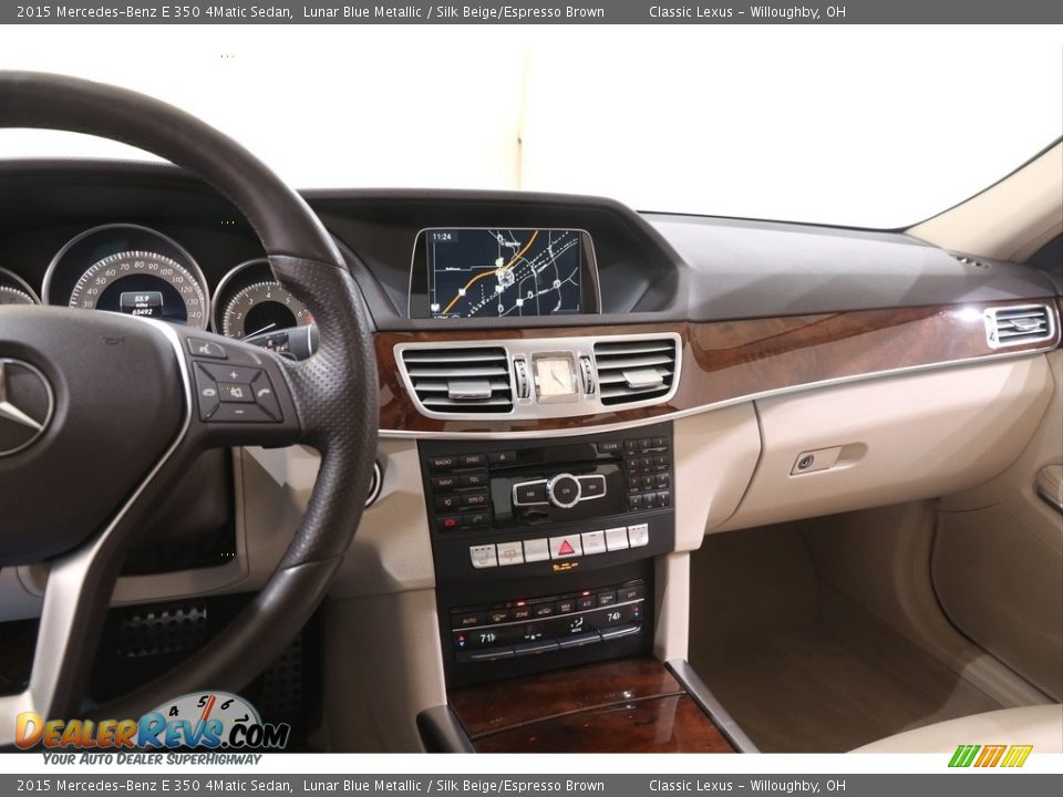 2015 Mercedes-Benz E 350 4Matic Sedan Lunar Blue Metallic / Silk Beige/Espresso Brown Photo #10