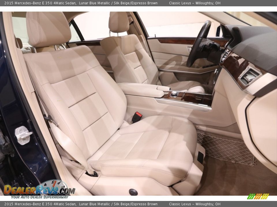 2015 Mercedes-Benz E 350 4Matic Sedan Lunar Blue Metallic / Silk Beige/Espresso Brown Photo #19