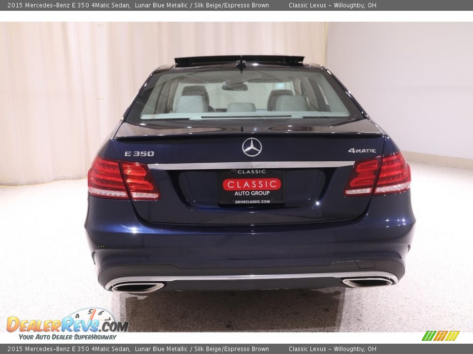 2015 Mercedes-Benz E 350 4Matic Sedan Lunar Blue Metallic / Silk Beige/Espresso Brown Photo #23