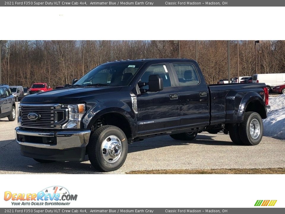 2021 Ford F350 Super Duty XLT Crew Cab 4x4 Antimatter Blue / Medium Earth Gray Photo #1