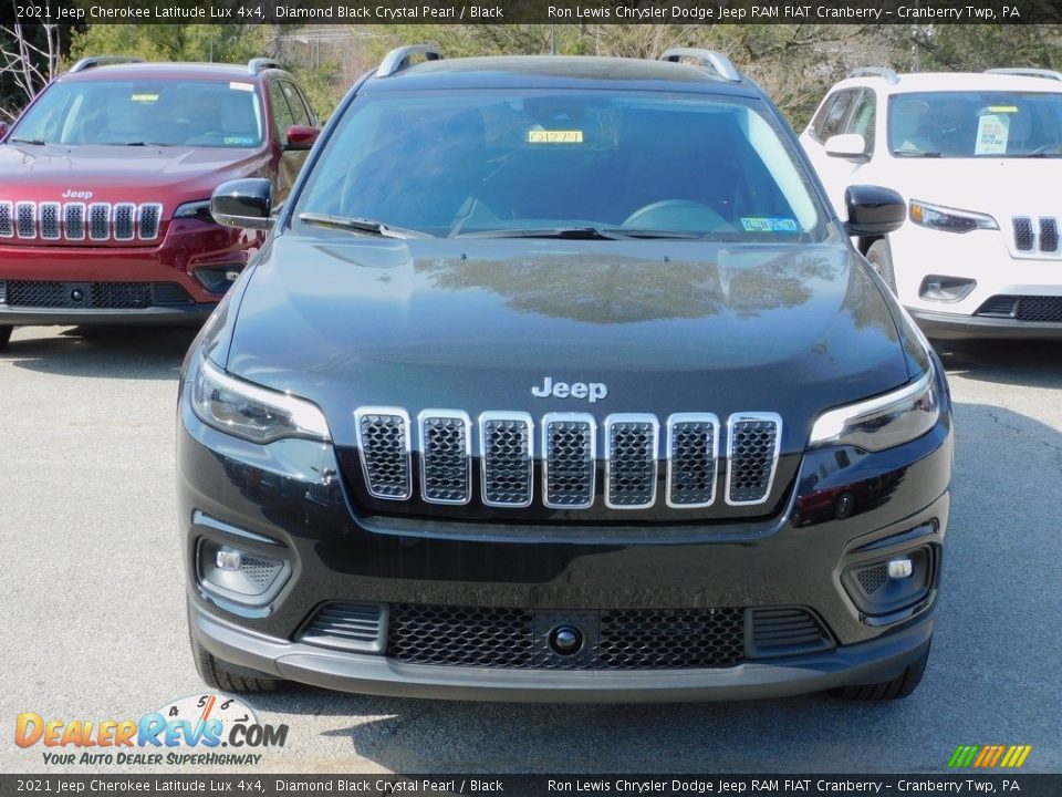 2021 Jeep Cherokee Latitude Lux 4x4 Diamond Black Crystal Pearl / Black Photo #2