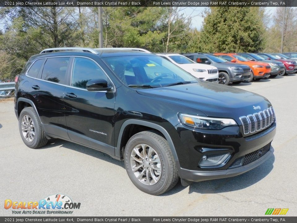 2021 Jeep Cherokee Latitude Lux 4x4 Diamond Black Crystal Pearl / Black Photo #3