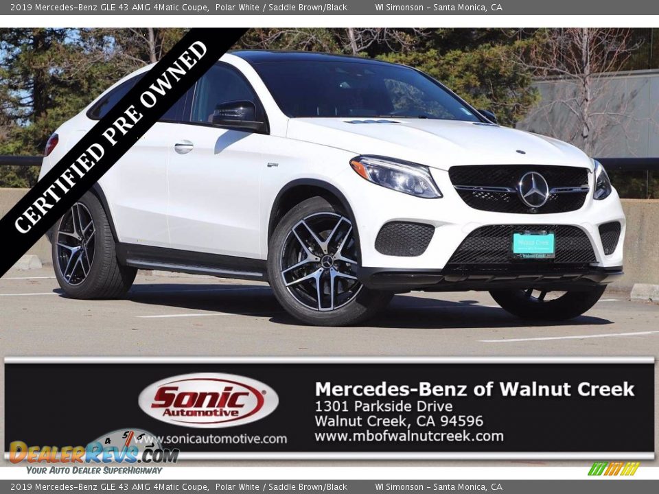 2019 Mercedes-Benz GLE 43 AMG 4Matic Coupe Polar White / Saddle Brown/Black Photo #1