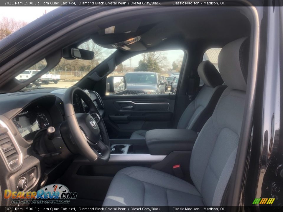 2021 Ram 1500 Big Horn Quad Cab 4x4 Diamond Black Crystal Pearl / Diesel Gray/Black Photo #2