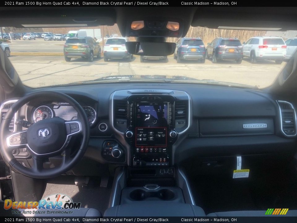 2021 Ram 1500 Big Horn Quad Cab 4x4 Diamond Black Crystal Pearl / Diesel Gray/Black Photo #4