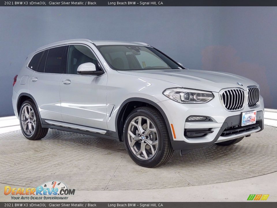 2021 BMW X3 sDrive30i Glacier Silver Metallic / Black Photo #1