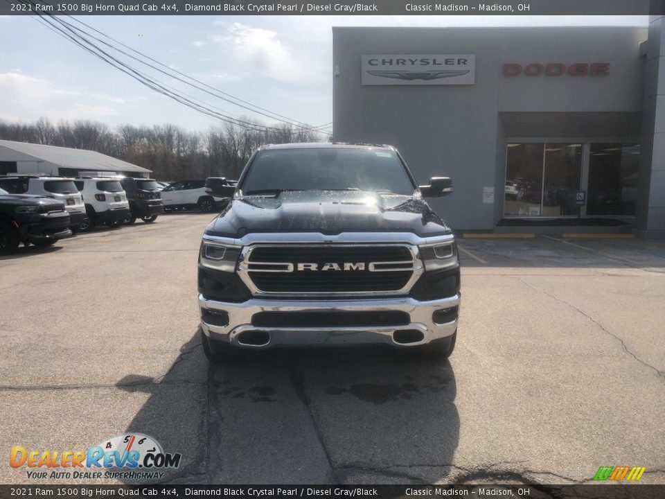 2021 Ram 1500 Big Horn Quad Cab 4x4 Diamond Black Crystal Pearl / Diesel Gray/Black Photo #9