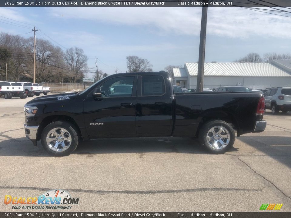 2021 Ram 1500 Big Horn Quad Cab 4x4 Diamond Black Crystal Pearl / Diesel Gray/Black Photo #10