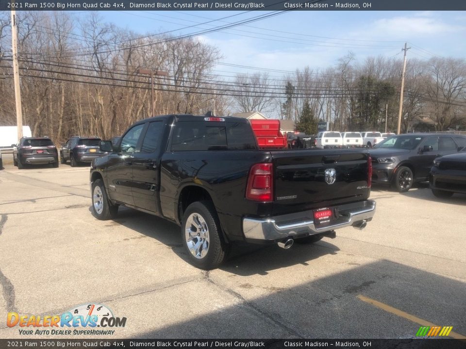 2021 Ram 1500 Big Horn Quad Cab 4x4 Diamond Black Crystal Pearl / Diesel Gray/Black Photo #11