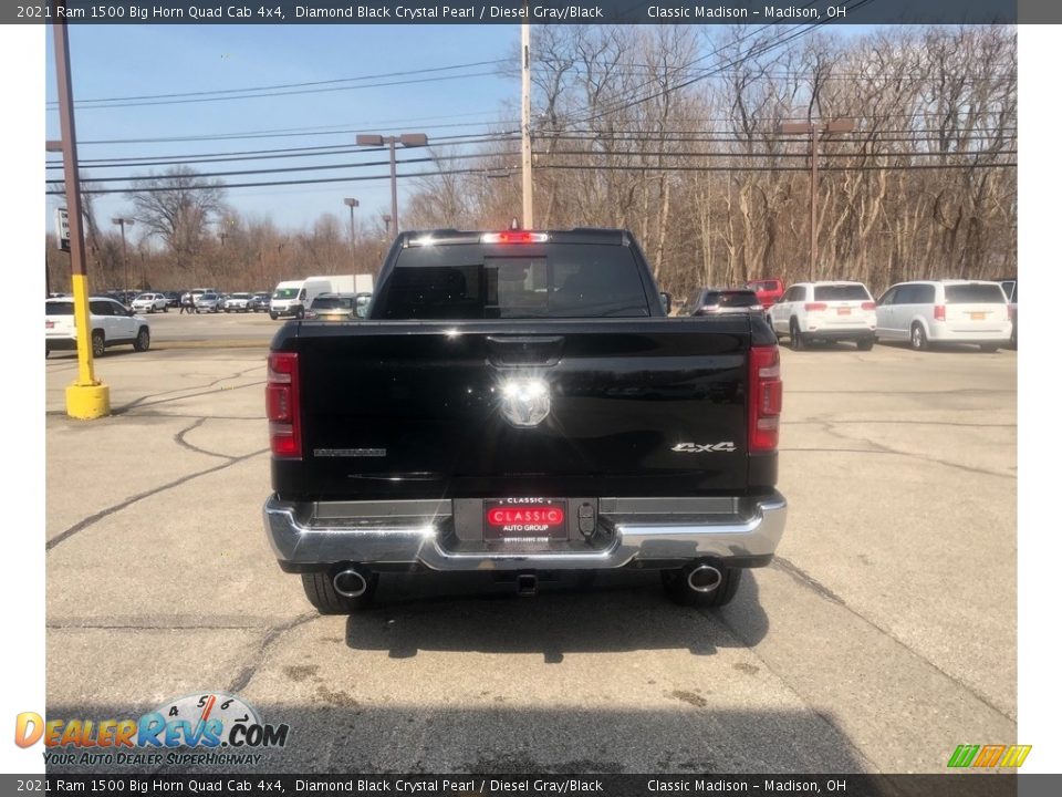 2021 Ram 1500 Big Horn Quad Cab 4x4 Diamond Black Crystal Pearl / Diesel Gray/Black Photo #12