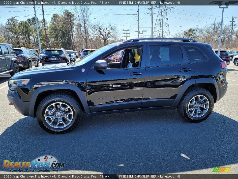 2020 Jeep Cherokee Trailhawk 4x4 Diamond Black Crystal Pearl / Black Photo #16