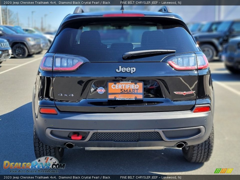 2020 Jeep Cherokee Trailhawk 4x4 Diamond Black Crystal Pearl / Black Photo #18