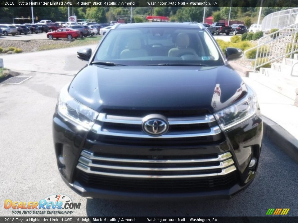 2018 Toyota Highlander Limited AWD Midnight Black Metallic / Almond Photo #9